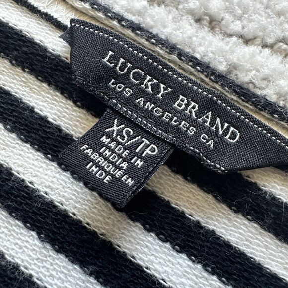 Lucky Brand Black & White Striped Mini T Shirt Dress Womens Size XS Short Sleeve - Picture 9 of 11